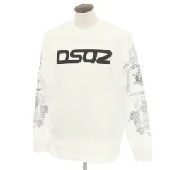 【新品アウトレット】ディースクエアード DSQUARED2 コットン クルーネック 長袖Ｔシャツ ホワイト【サイズXXL】【メンズ】のサムネイル