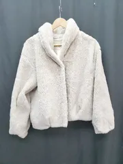 ◇ NICE CLAUP ナイスクラップ フェイクファー ショート かわいい 長袖 コート サイズF ベージュ レディース P  【1405090015238】のサムネイル