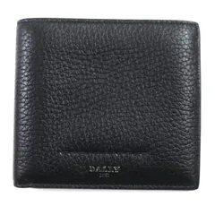 極美品▼BALLY バリー 6302756 ロゴ入り レザーウォレット 札入れ 二つ折り財布 ブラック 箱付き イタリア製 メンズのサムネイル
