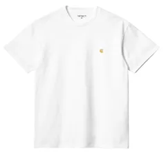 送料無料】carhartt（カーハートWIP）WORK IN PROGRESS I026391 S/S Chase  T-Shirtショートスリーブチェイスティーシャツユニセックス　オーバーサイズTシャツＥ967 コットン00Ｒ White/Gold サイズM