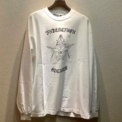 ★お盆期間限定価格★  バレンシアガ BALENCIAGA フリーメイソン ゴシック ロゴ ロングTシャツ ロンT 長袖 白 黒 ホワイト ブラック [XS] メンズ 541878 N609/T43