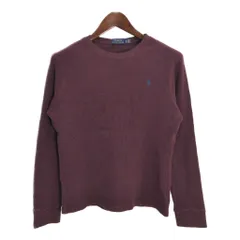Polo by Ralph Lauren ポロ ラルフローレン 長袖サーマルＴシャツ ワンポイントロゴ ワインレッド (メンズ XL) 中古 古着 T4242