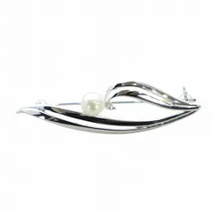ミキモト MIKIMOTO ピンブローチ アクセサリー ロゴ パール 真珠 6mm シルバー色 ■GY18 /MQのサムネイル