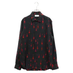 SAINT LAURENT PARIS (サンローランパリ) 15AW ギター総柄レヨーン長袖シャツ 376916 Y790J ブラックのサムネイル
