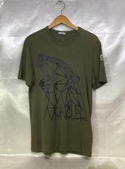 極美品】】MONCLER 幾何学的なアニマルプリント 半袖Tシャツ ネイビー