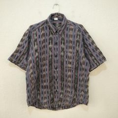 ストライプデザイン 半袖シャツ 【L】 グアテマラ製