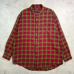 00年代 RALPH LAUREN POLO JEANS COMPANY ラルフローレン タータンチェック ライトネルシャツ メンズ2XL 