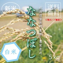 新米ななつぼし　白米5kg お米　米　ブランド米　農家直送　精米価格特A米