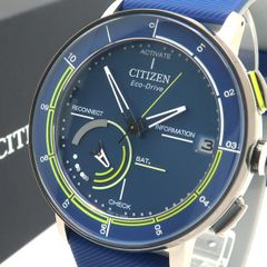 CITIZEN Eco-Drive Riiiver リィイバー Bluetooth モバイルリンク SS ラバー BZ7014-16L W510-T026133 美品 新品同様 箱付 シチズン ◆送料込◆質屋-11042