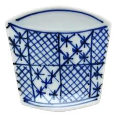 有田焼 徳永製陶所 そば猪口 豆皿 染付市松格子 0