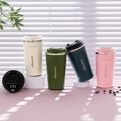 タンブラー 蓋付き コーヒー専用水筒 マグボトル コーヒーボトル 510ML 保温保冷 直飲み オフィス用 おしゃれ 通勤 持ち運び インテリジェントな温度測定