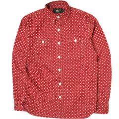 RRL ダブルアールエル 23AW POLKADOT WOVEN WORK SHIRT ポルカドット ウーブン ワークシャツ 782911291001 XS RED Double RL 長袖 定価50,600円 トップス g15502