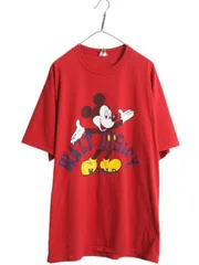 【お得なクーポン配布中!】 90s USA製 ミッキー イラスト プリント Tシャツ メンズ レディース XXL 古着 オールド ディズニー オフィシャル キャラクター 大きいサイズ