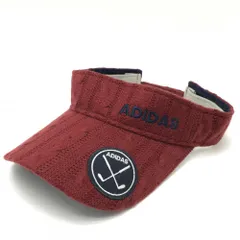 ★SALE価格★アディダス ニットサンバイザー ボルドー×ネイビー ロゴ刺しゅう フリー(56-58cm) ゴルフウェア adidasのサムネイル