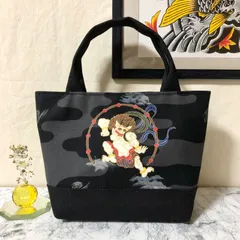 ⬛ハンドメイドト一トバック風神雷神
