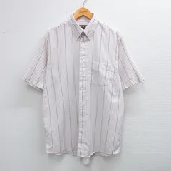 XL/古着 アロー 半袖 シャツ メンズ 90s ロング丈 白他 ホワイト ストライプ 25jul03 中古 トップス