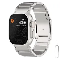 【数量限定】synsing コンパチブル for Apple watch バンド チタニウム チタン製互ベルト series Ultra3/Ultra2/Ultra/10/9/8/7/6/5/4/3/2/1対応 38mm 40mm 41mm 42mm 44m