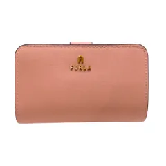 【中古】FURLA カメリア コンパクトウォレット M_型:WP00314  キャンディローズ　バレリーナ　レディース　二つ折り財布　フルラ　ピンク　 A2502325【無料ギフトラッピング承ります】