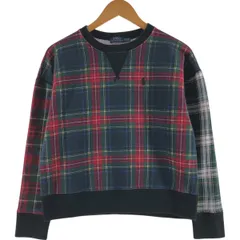 古着 ラルフローレン Ralph Lauren POLO RALPH LAUREN チェック柄 ワンポイントロゴスウェットシャツ トレーナー メンズXS相当/eaa510684