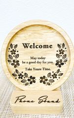 コースター　木　オリジナル　⑥welcome草花のサムネイル