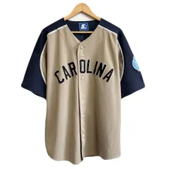 STARTER スターター ゲームシャツ ユニフォーム 半袖 Carolina カロライナ 紺×グレー系 XXLサイズ No.Y871のサムネイル