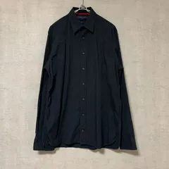 TOMMY HILFIGER 長袖シャツ 無地 ワンポイント ブラック【メンズM】