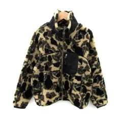 ジャーナルスタンダード JOURNAL STANDARD ボアジャケット ミドル丈 迷彩柄 カモフラ柄 ジップアップ ベージュ 黒 /SY13