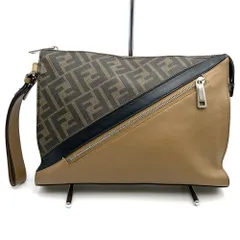 FENDI フェンディ ダイアゴナル クラッチバッグ セカンドバッグ ズッカ 