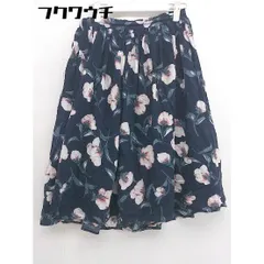 ◇ FREE'S MART フリーズマート FREE'S SHOP 花柄 膝下丈 ギャザー スカート サイズFR ネイビー系 レディース  【1108200000345】