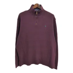 Polo by Ralph Lauren ポロ ラルフローレン ハーフジップ コットン ニット セーター パープル (メンズ XL) 中古 古着 S0469