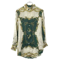 TOGA ARCHIVES トーガアーカイブス 18AW レーヨンロングスカーフシャツ アイボリー×グリーン 38のサムネイル