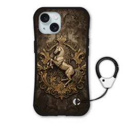 [iPhoneXR(テンアール)] iPhone13 Pro ケース 耐衝撃 保護ケース i-coronケース カラビナストラップ付 スマホケース iPhone13 Pro 13 Mini iPhone15 14 12 11 XR ケース スマホカバー 馬 ホ
