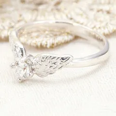 リング 指輪 シルバー925製 キュービックジルコニア 翼 ツバサ フェザー 羽 繊細なきらめき ガーリー レディース メール便 送料無料 秋冬 大人気