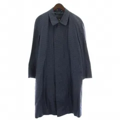ランバン LANVIN ステンカラーコート アウター ロング丈 シルク 総柄 50 紺 ネイビー /BBのサムネイル