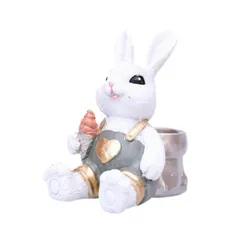 イースターバニー置物装飾的なかわいいイースターの装飾本棚の家の屋内白