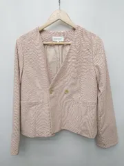 ◇ Θ GLOBAL WORK グローバルワーク ノーカラー 長袖 ジャケット サイズL ピンクベージュ系 レディース P  【1409250024580】のサムネイル