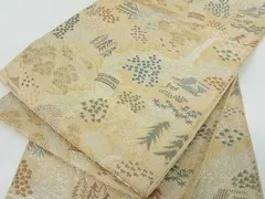 平和屋着物■アンティーク　大正ロマン　全通柄袋帯　風景文　金銀糸　逸品　mz1446