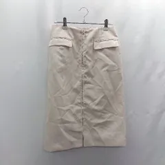 ◇ ΘΦ NATURAL BEAUTY BASIC 背面ジップ ひざ丈 タイト スカート サイズM ベージュ系 レディース E  【1502030007725】