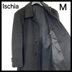 【Ischia イスキア】カシミヤ混ウールコート　メンズ　M ダークグレー