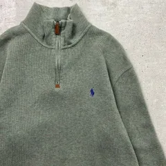 90s USA製 POLO ポロ ラルフローレン ハーフジップ ニット