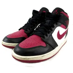 ナイキ NIKE AIR JORDAN 1 MID BLACK NOBLE RED WHITE 554724-066 スニーカー レッド系 ブラック 黒 ホワイト 白 27.5