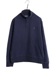 【お得なクーポン配布中!】 90s ポロ ラルフローレン ハイネック スウェット メンズ L 古着 90年代 オールド ヘンリーネック トレーナー 裏起毛 ワンポイント リブ編み