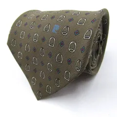ピエールカルダン ブランド ネクタイ 小紋柄 パネル柄 シルク イタリア製 メンズ ブラウン Pierre Cardin 【中古】