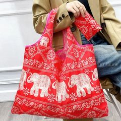 タイパンツ象柄エコバック タイ ナイロンバッグ 折りたたみ コンパクト かわいい アジアン雑貨 エスニック タイパンツ エレファント おしゃれ 軽量 軽い 大きめ おすすめ