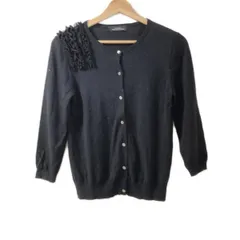 United Arrows GREEN LABEL RELAXING(ユナイテッドアローズ グリーンレーベル) カーディガン レディース - 黒 長袖/フリル