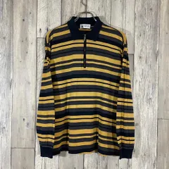 LANVIN PARIS ランバン 長袖 ボーダー ポロシャツ M