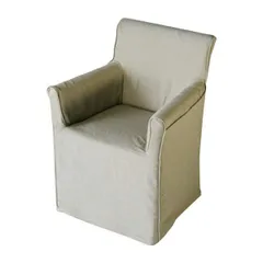 アンティーク調 亜麻(リネン）使用 シングルチェア ダイニングチェア c25 