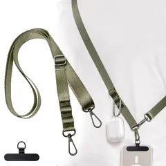 [ZXZone] スマホショルダー 斜めがけ首掛け肩掛け 携帯ストラップスマホストラップ 長い 160cm 幅 2cm 長さ調節可能 ストラップ 1本+タグパッチ1枚入り ストラップ ショルダーストラップ ロング ネックストラップ スマホ用 パスケース 肩掛け