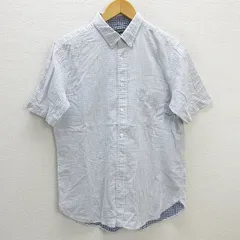 z■ユナイテッドアローズ/UNITED ARROWS B＆Y 半袖BDシャツ ギンガムチェック【L】薄青/men's/70【中古】■