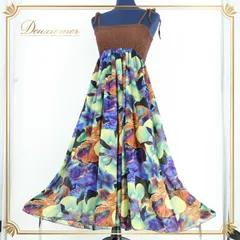 フラダンス 衣装 ワンピース ドレス ブラウン系 HIBISCUS COLLECTION HAWAII フラ ダンス キャミソール 花柄 軽い 鮮やか ハワイアン アロハ 柔らかい ブルー系 グリーン系 イエロー系 パープル系